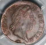 1770-D PCGS MS 63 Louis XV France 1/2 Sol Lyon Rare Copper Coin POP 1/0 (25112701C)