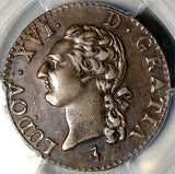 1783-A PCGS AU 50 Louis XVI France 1/2 Sol Paris Mint Rare Copper Coin POP 1/1 (26101501C)