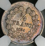 1834-H NGC AU 58 France 1/4 Franc Louis Philippe I 46k La Rochelle Mint Silver Coin POP 1/0 (25111402C)