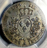 1784-A PCGS AU 53 Louis XVI France 1/5 Ecu 24 Sols Paris Mint 13k Silver Coin POP 1/0 (26060402C)