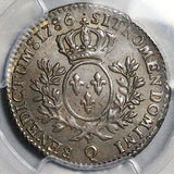 1786-Q PCGS AU 55 France Louis XVI 1/5 Ecu 24 Sols Rare Perpignan Mint Silver Coin 29k POP 1/0 (2602203C)