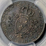 1788-H PCGS MS 62 France Louis XVI 1/5 Ecu 24 Sols 21k Silver Coin (26090402C)