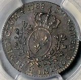 1788-H PCGS MS 62 France Louis XVI 1/5 Ecu 24 Sols 21k Silver Coin (26090402C)