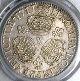 1711-X PCGS AU 55 France Ecu Louis XIV Amiens Mint Silver Coin POP 1/0 (25070602D)