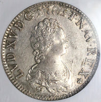 1716-A NGC XF 45 France Louis XV Ecu Paris Mint Overstruck Silver Coin (25060101D)