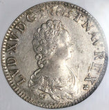 1716-A NGC XF 45 France Louis XV Ecu Paris Mint Overstruck Silver Coin (25060101D)