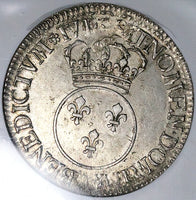 1716-A NGC XF 45 France Louis XV Ecu Paris Mint Overstruck Silver Coin (25060101D)