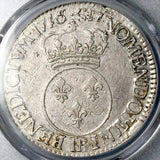1716-BB PCGS VF 35 France Louis XV Ecu Strasbourg Mint Overstruck Silver Coin POP 1/0 (26071601C)