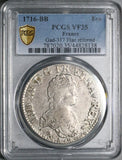 1716-BB PCGS VF 35 France Louis XV Ecu Strasbourg Mint Overstruck Silver Coin POP 1/0 (26071601C)