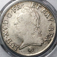 1774-Q PCGS VF 25 France Louis XV Ecu Perpignan Rare Silver Coin POP 1/0 (24051502D)