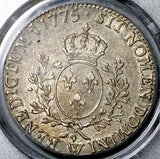 1775-W PCGS AU 58 France Louis XVI Ecu Lille Mint Silver Coin POP 2/0 (26060701D)