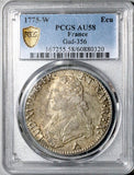 1775-W PCGS AU 58 France Louis XVI Ecu Lille Mint Silver Coin POP 2/0 (26060701D)