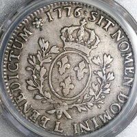 1776-L PCGS VF 30 France Louis XVI Ecu Crown Bayonne Mint Silver Coin (25082703C)