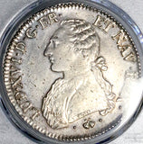 1779-L PCGS AU 53 France Louis XVI Ecu Crown Bayonne Mint Silver Coin POP 1/0 (26102502C)