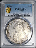1779-L PCGS AU 53 France Louis XVI Ecu Crown Bayonne Mint Silver Coin POP 1/0 (26102502C)