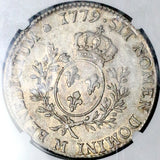 1779-M NGC AU 53 France Louis XVI Ecu Toulouse Mint Crown Pedigree Silver Coin POP 1/0 (26032902D)