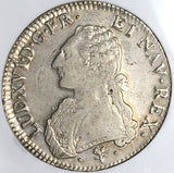 1786-L NGC AU 50 France Louis XVI Ecu Crown Bayonne Mint Silver Coin (24021802C)