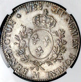 1788-M NGC AU 55 France Louis XVI Ecu Toulouse Mint Crown Pedigree Silver Coin (26032901D
