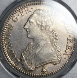 1790/70-A PCGS AU 55  Louis XVI France Ecu Paris Mint Overdate Silver Coin POP 1/0 (26051702C)