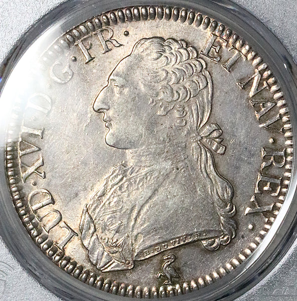 1790/70-A PCGS AU 55 Louis XVI France Ecu Paris Mint Overdate
