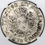 1790-Q NGC Genuine France Louis XVI Ecu Perpignan Mint Crown Silver Coin (24032601C)