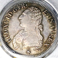 1791-A PCGS MS 63 France Louis XVI Ecu Paris Mint Silver Coin POP 3/0 (25102401C)