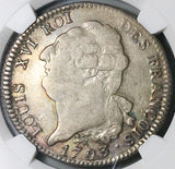 1793-A NGC XF 45 France Louis XVI Ecu 6 Livres Constitution Paris Coin (23121701C)