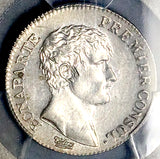 1803-A PCGS AU 58 France 1 Franc An 12 Napoleon I Paris Silver Coin (26082503C)