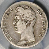 1829-M PCGS VF 20 France 1 Franc Charles X Toulouse Mint 46K Silver Coin POP 1/0 (26040706C)