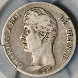 1829-M PCGS VF 20 France 1 Franc Charles X Toulouse Mint 46K Silver Coin POP 1/0 (26040706C)