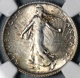 1904 NGC MS63  France 1 Franc Sower Semeuse Paris Mint Silver Coin (25120602C)