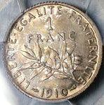 1910 PCGS MS 63 France 1 Franc Sower Mint State Paris Silver Coin (25090502C)