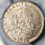 1910 PCGS MS 63 France 1 Franc Sower Mint State Paris Silver Coin (25090502C)