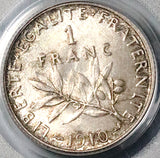 1910 PCGS MS 65 France 1 Franc Sower Mint State Paris Gem Silver Coin (26011101C)