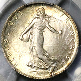 1912 PCGS MS 65 France 1 Franc Sower GEM Mint State Paris Silver Coin (24121801C)