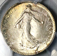 1912 PCGS MS 65 France 1 Franc Sower GEM Mint State Paris Silver Coin (24121801C)
