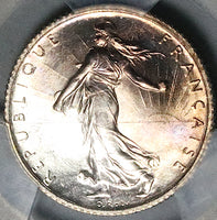 1914 PCGS MS 64 France 1 Franc Sower Mint State Paris Silver Coin (25090503C)