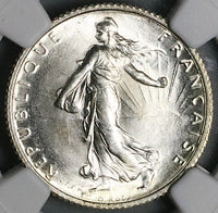 1916 NGC MS 66 France 1 Franc Sower Mint State WW I GEM Silver Coin (24121001C)