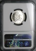 1916 NGC MS 66 France 1 Franc Sower Mint State WW I GEM Silver Coin (24121001C)