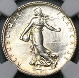 1917 NGC MS 66 France 1 Franc Sower Mint State WW I Silver Coin (24053102C)