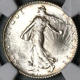 1919 NGC MS 65 France 1 Franc Sower Silver Gem Mint State Paris Coin (23110601C)