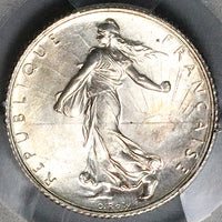 1920 PCGS MS 65 France 1 Franc Sower Silver Mint State Last Year Coin (23070203C)