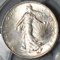 1920 PCGS MS 65 France 1 Franc Sower Silver Mint State Last Year Coin (23070203C)