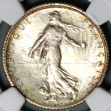 1920 NGC MS 65 France 1 Franc Sower Mint State Last Year Silver Coin (26022102C)