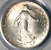 1920 PCGS MS 66 France 1 Franc Sower Mint State Last Year Silver Coin (25042301C)