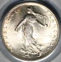 1920 PCGS MS 66 France 1 Franc Sower Mint State Last Year Silver Coin (25042301C)