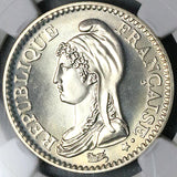 1992 NGC MS 67 France 1 Franc Republic Bicentennial Silver Coin POP 2/4 (25122001C)