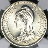 1992 NGC MS 67 France 1 Franc Republic Bicentennial Silver Coin POP 2/4 (25122001C)