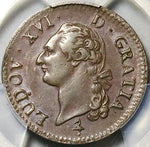 1791-A PCGS AU 50 France Sol Louis XVI Paris Mint Heron Royal Coin (25100203C)