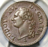 1791-A PCGS AU 50 France Sol Louis XVI Paris Mint Heron Royal Coin (25100203C)